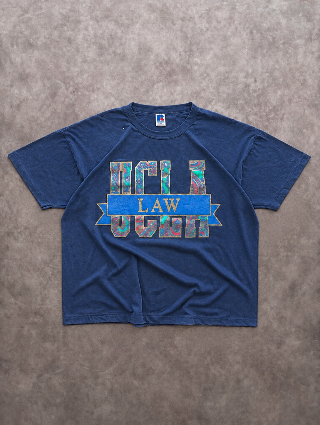 Tee Shirt Vintage Russell Athletic UCLA Law Navy – College USA