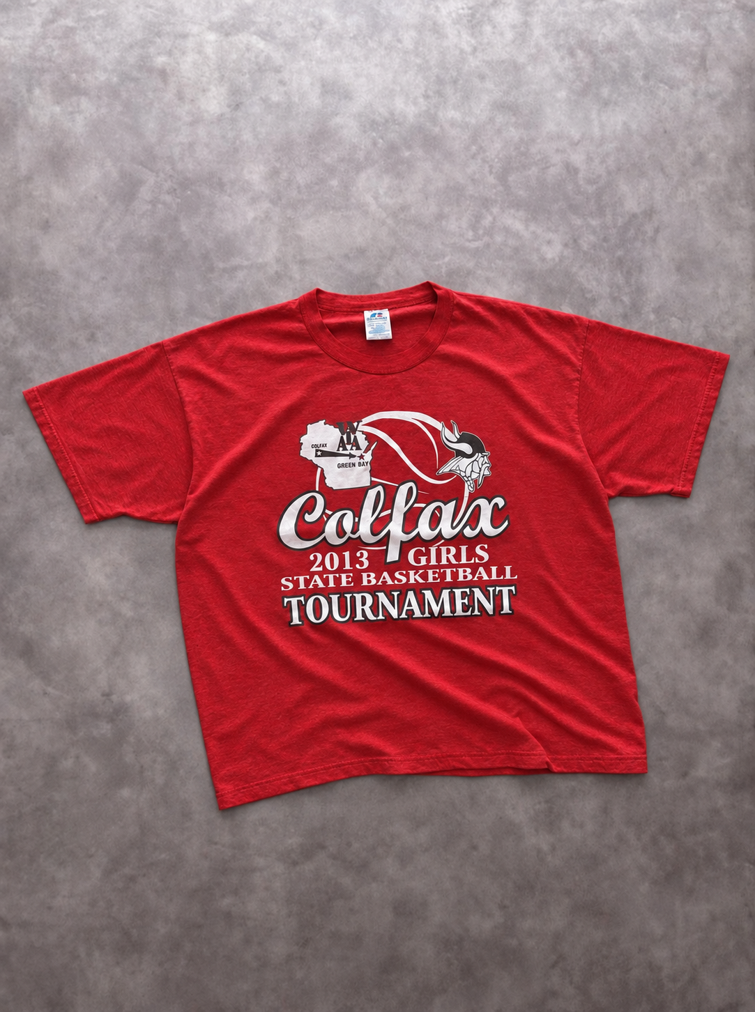 Tee-Shirt Russell Athletic Vintage Colfax State Basketball Rouge – College Sports