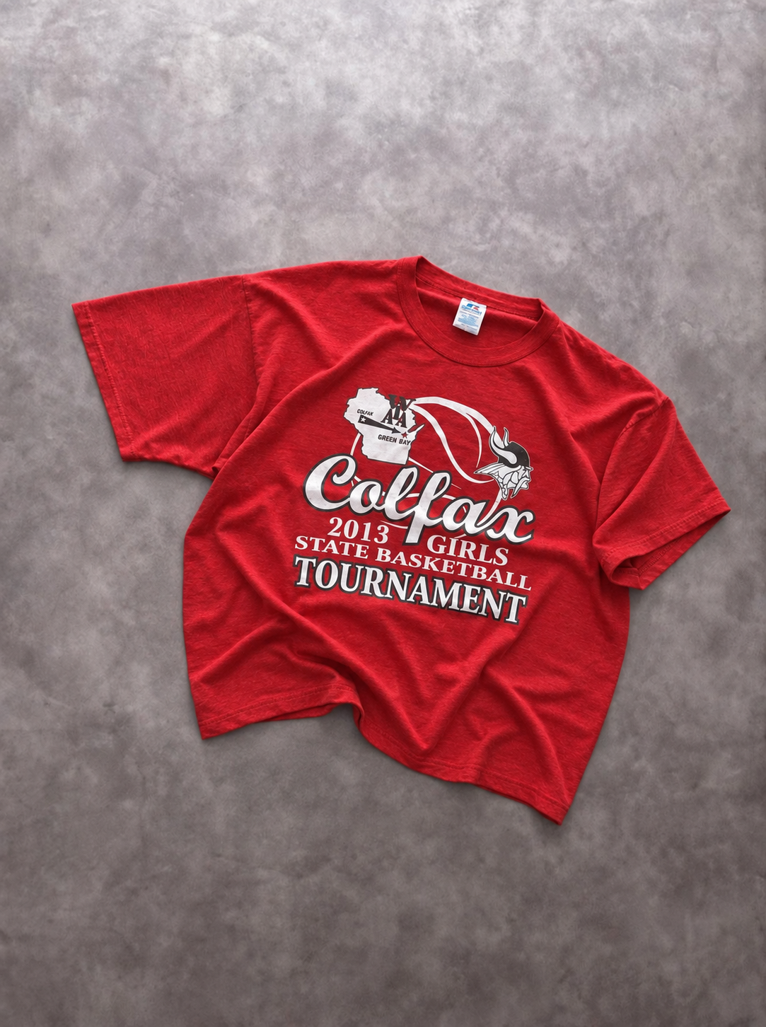 Tee-Shirt Russell Athletic Vintage Colfax State Basketball Rouge – College Sports
