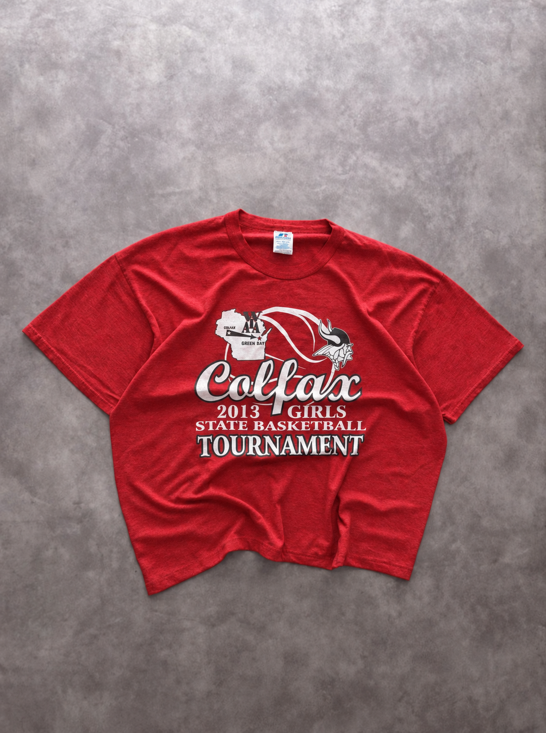 Tee-Shirt Russell Athletic Vintage Colfax State Basketball Rouge – College Sports