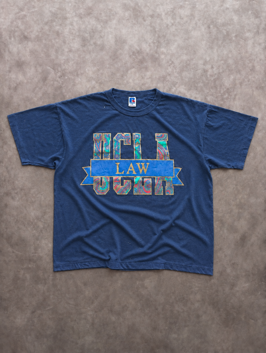 Tee Shirt Vintage Russell Athletic UCLA Law Navy – College USA