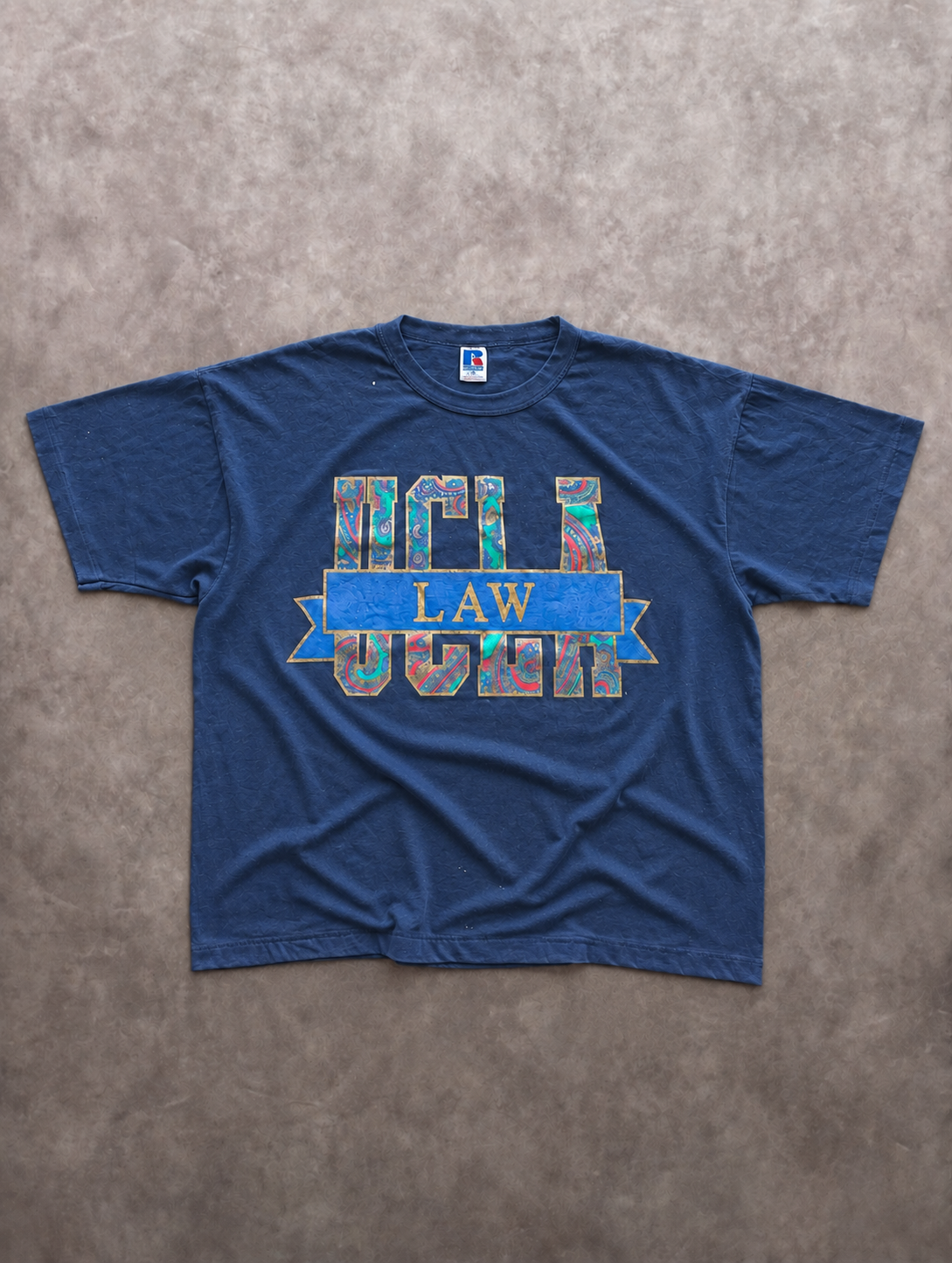 Tee Shirt Vintage Russell Athletic UCLA Law Navy – College USA