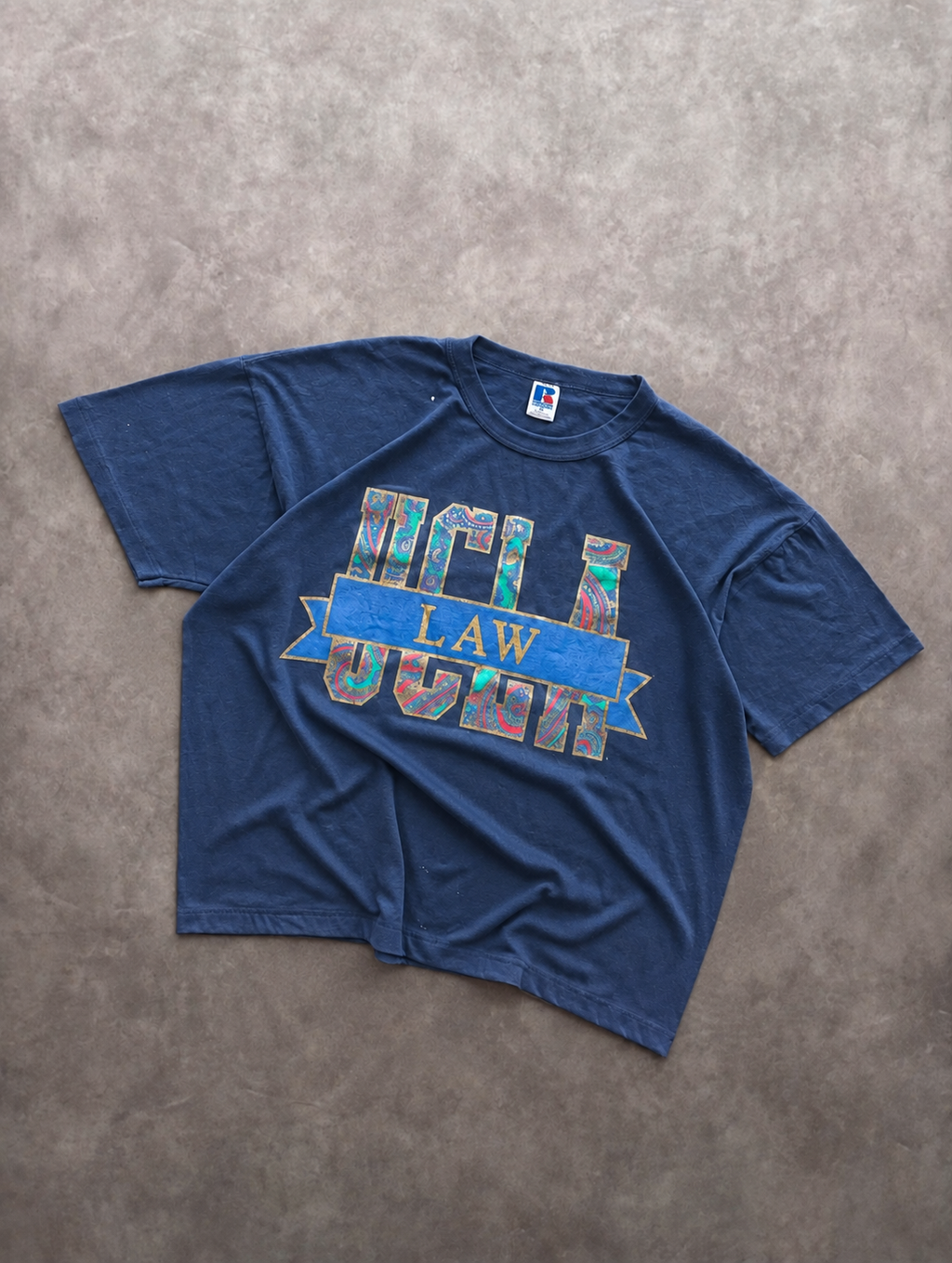 Tee Shirt Vintage Russell Athletic UCLA Law Navy – College USA