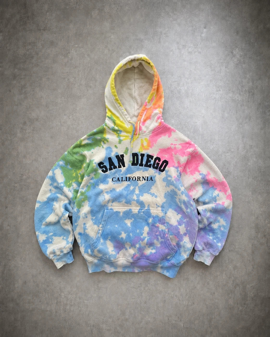 Hoodie Vintage San Diego California Tie-Dye – Multicolore