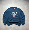 Sweat Russell Athletic Vintage American Flag USA Navy