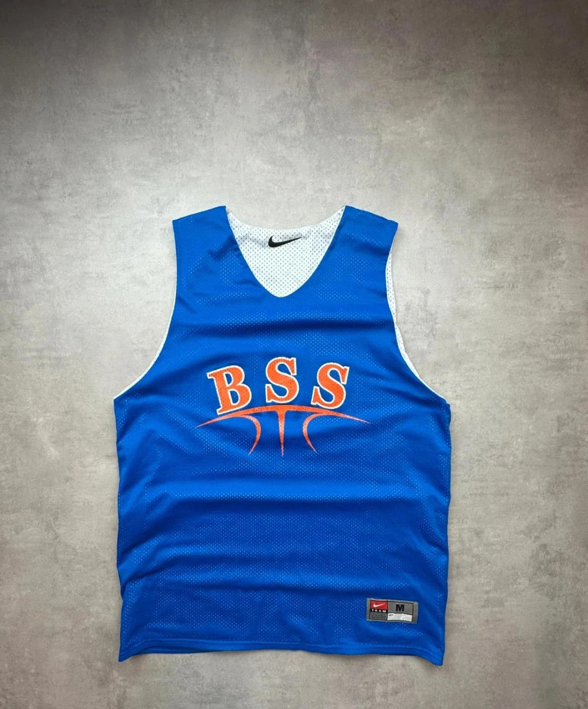 Maillot Basketball Nike Vintage Réversible BSS Bleu Blanc