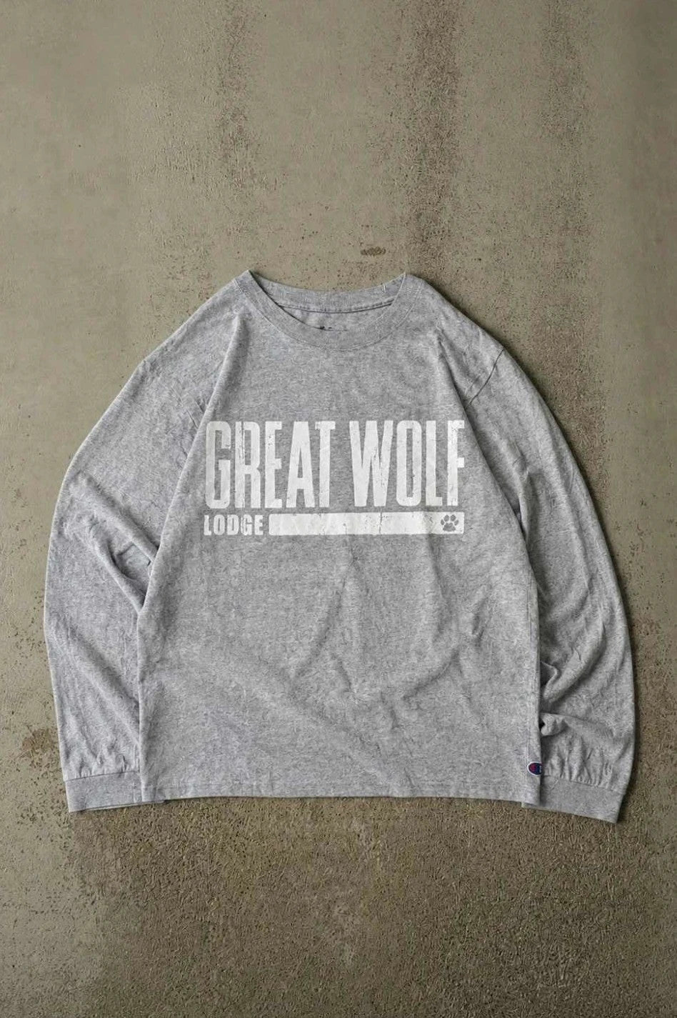 Tee-shirt Longsleeve Vintage Great Wolf Lodge Gris