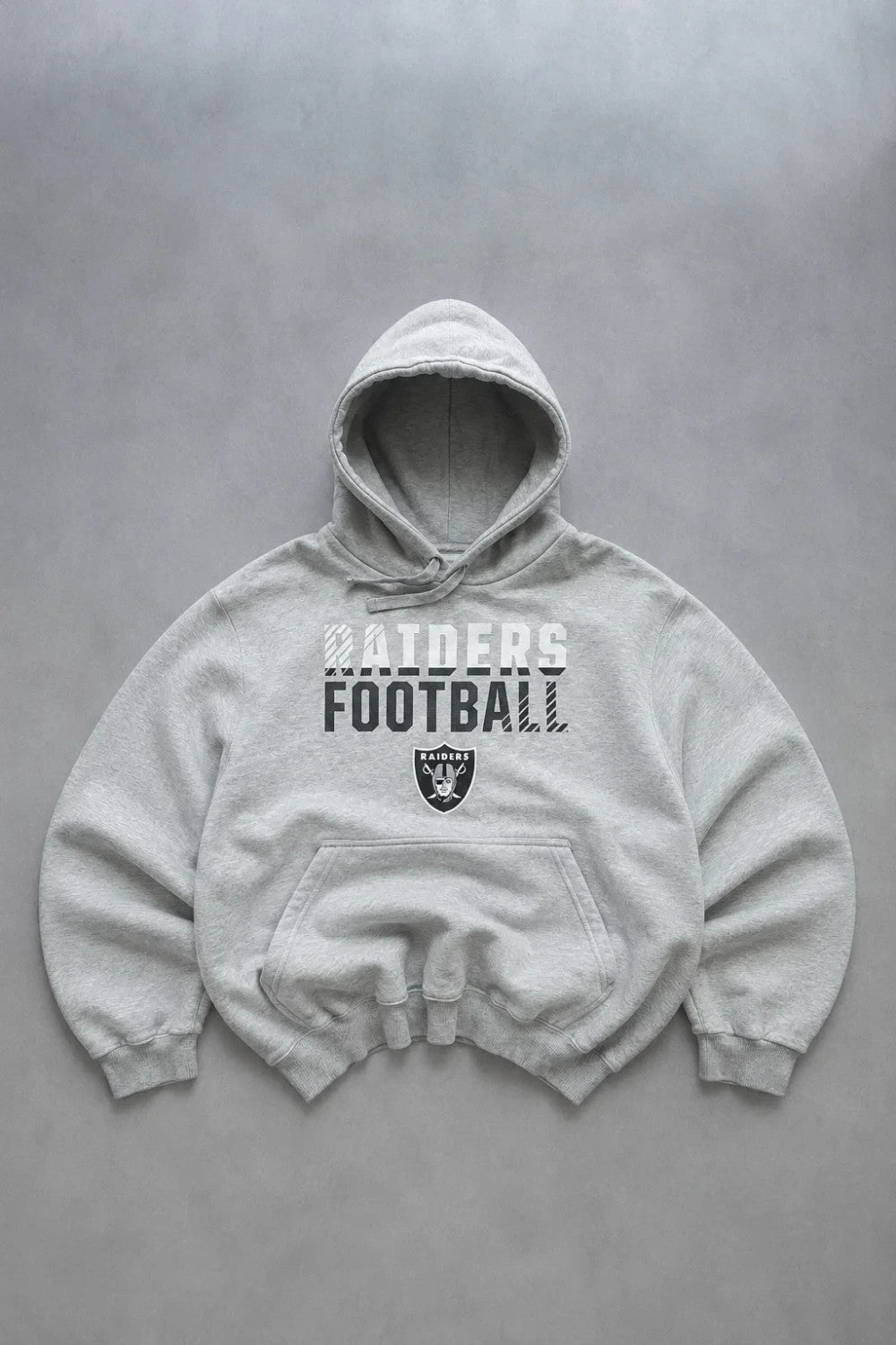 Hoodie Vintage Raiders Football NFL – Gris Chiné – Y2K Streetwear