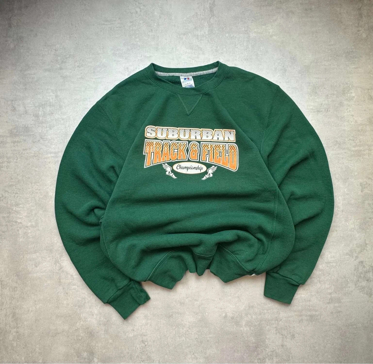 Sweat Russell Athletic Vintage Suburban Track & Field Championship – Vert