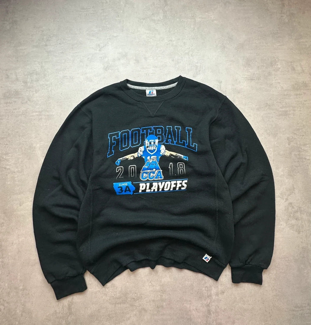 Sweat Russell Athletic Vintage Football Play Off 2018 Noir