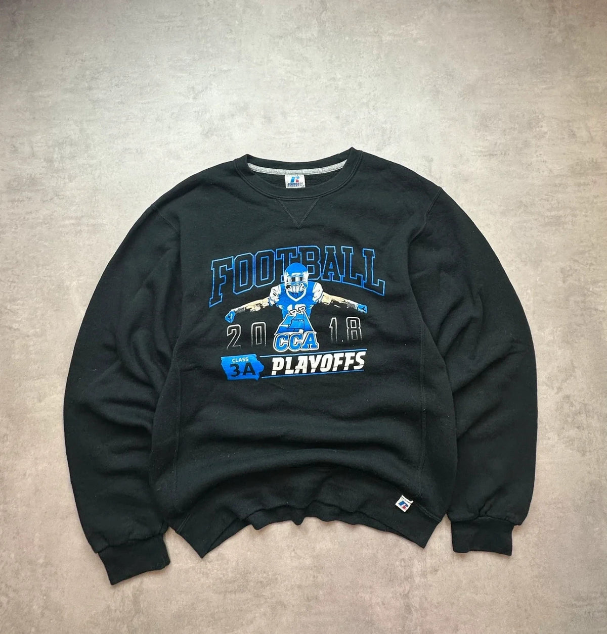 Sweat Russell Athletic Vintage Football Play Off 2018 Noir