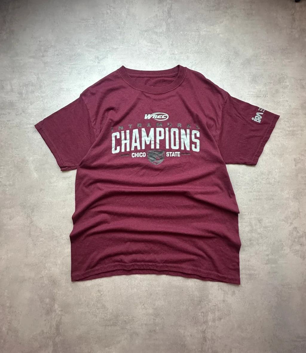 Tee-shirt Vintage Chico State Champions Bordeaux | WellStore Vintage