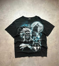 Tee Shirt Vintage Wolf Amérindien Noir – Skull Warrior & Loup Graphic Y2K 90s