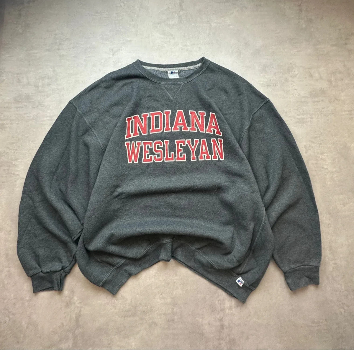 Sweat Russell Athletic Vintage Indiana Wesleyan Gris – College USA