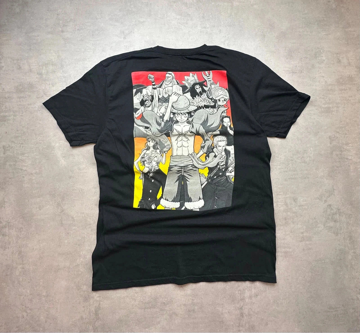 Tee-Shirt One Piece Vintage Luffy Zoro Noir – Anime Manga Y2K