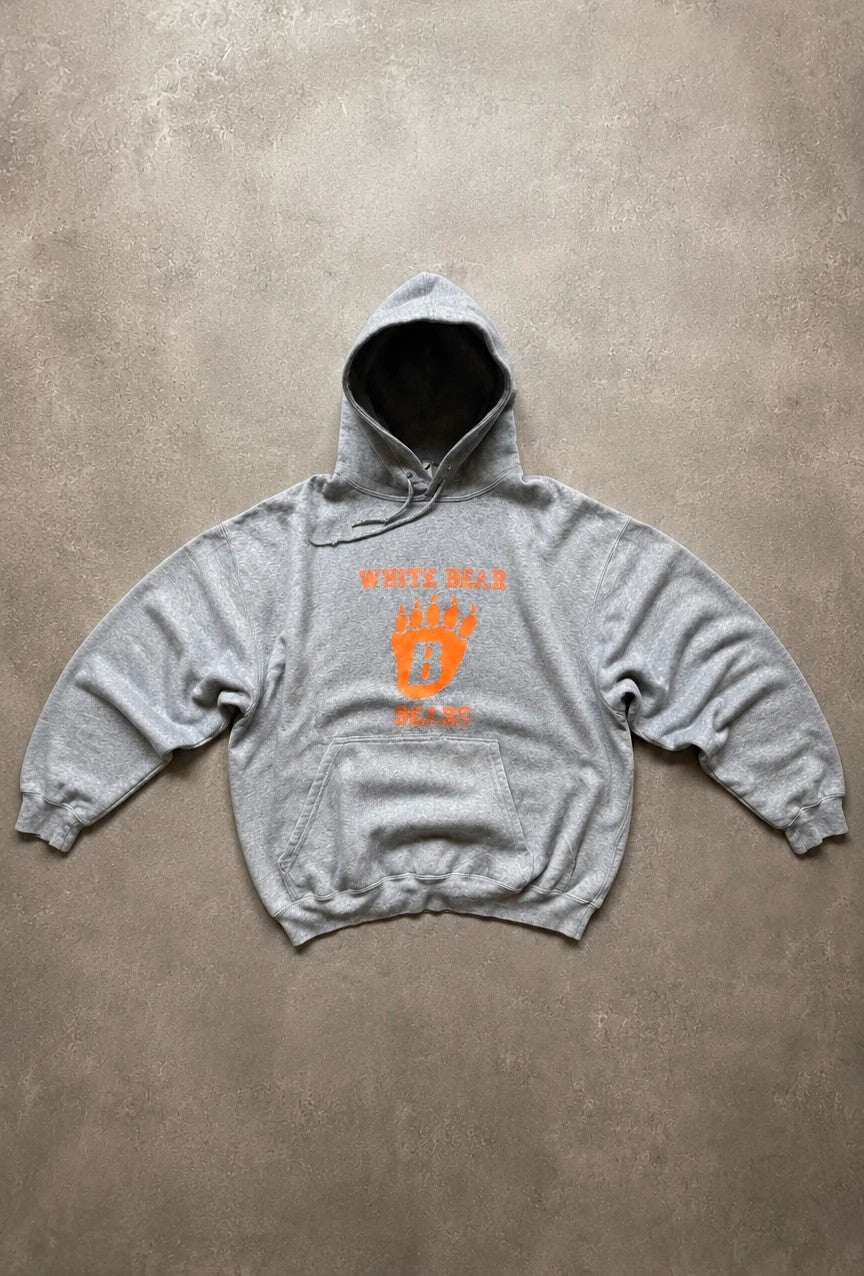 Hoodie Vintage White Bear Bears – Gris Chiné – College USA