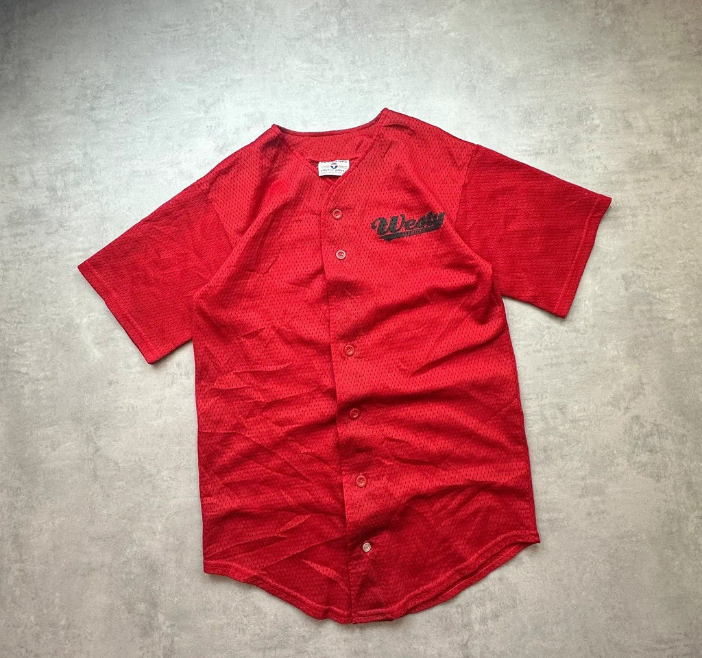 Maillot Baseball Jersey Vintage Westy Rouge