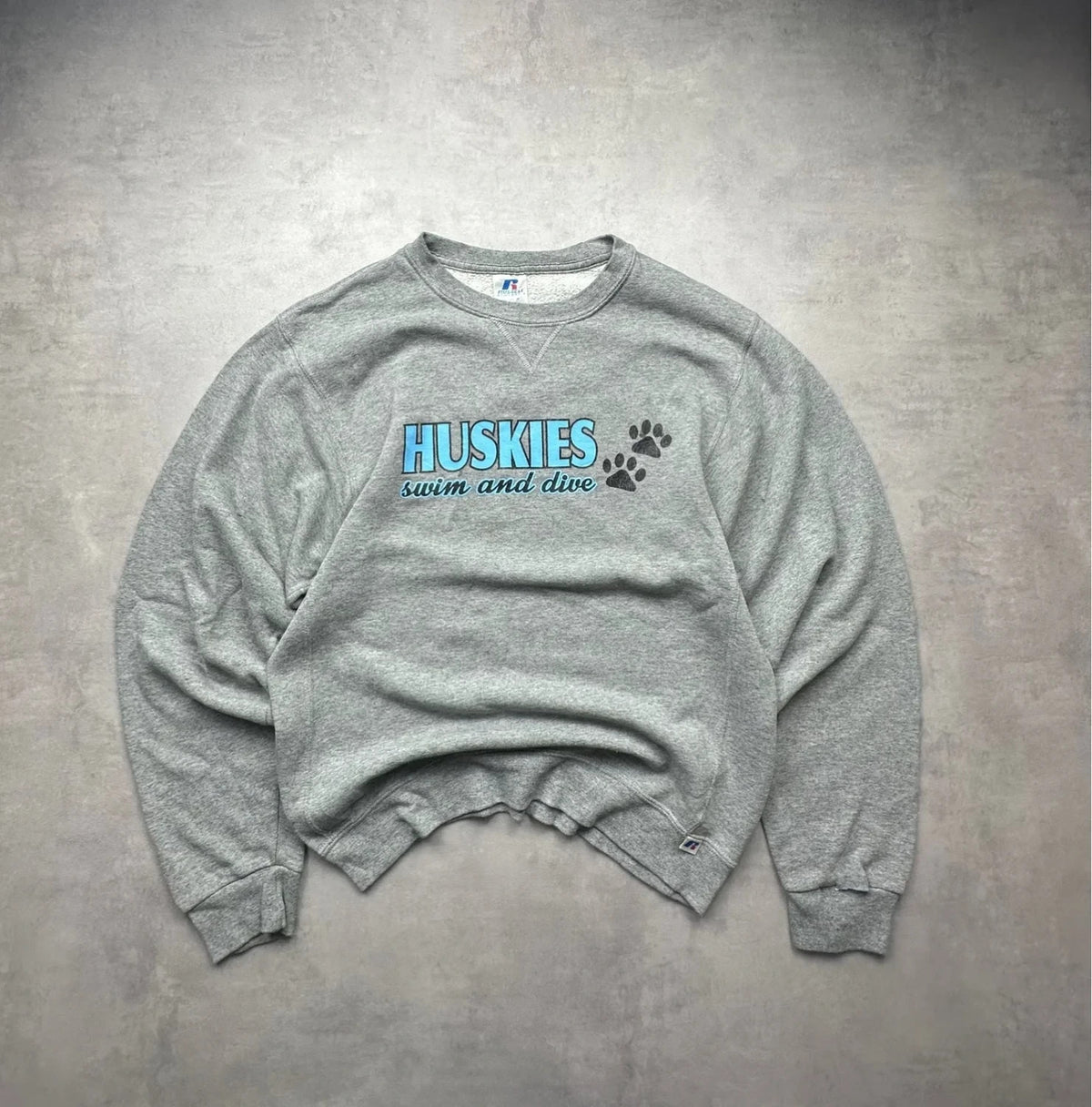 Sweat Russell Athletic Vintage Huskies Gris
