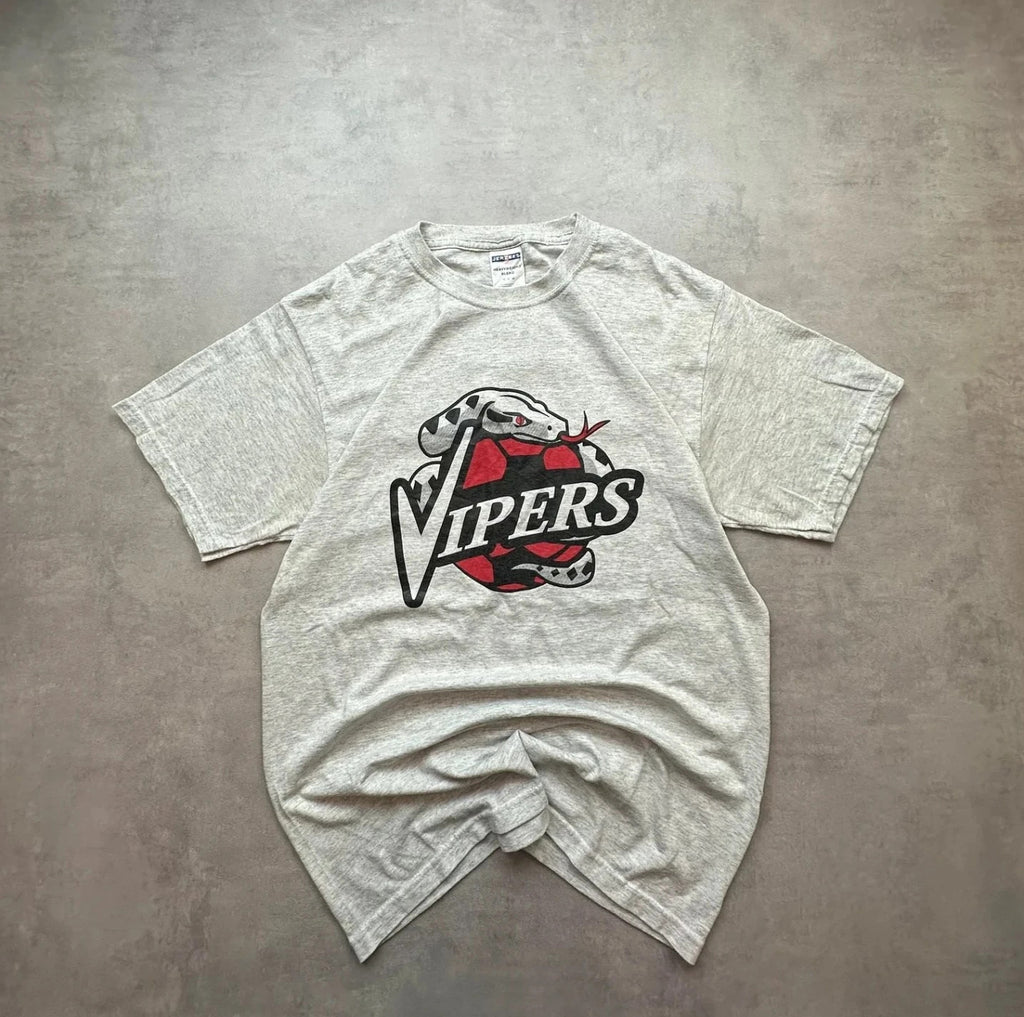 Tee Shirt Vintage Vipers Baseball Gris – Flocage #21