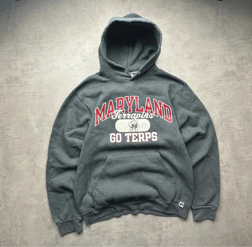 Sweat Vintage Russell Athletic Maryland Terrapins – Gris