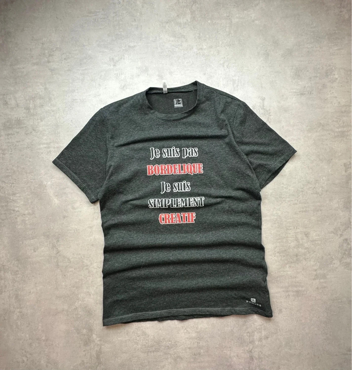 Tee-shirt Vintage Message Drôle Gris – « Je suis pas bordélique »