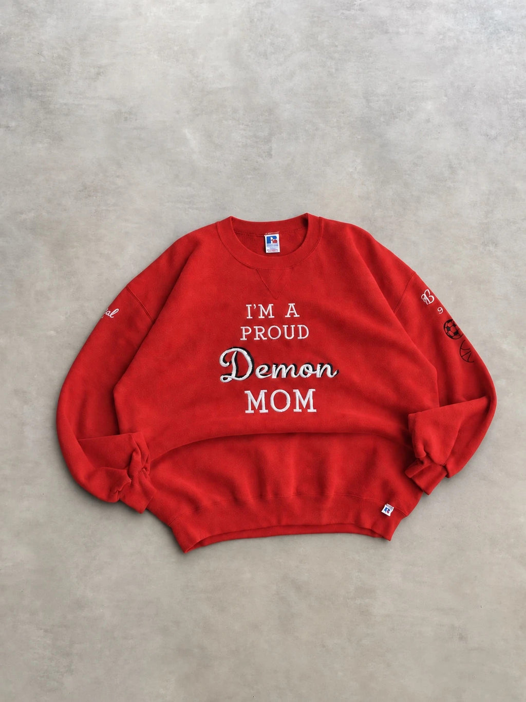 Sweat Crewneck Vintage Russell Athletic Demon Mom