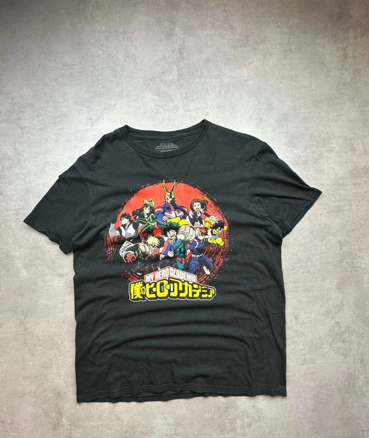 Tee-shirt Vintage My Hero Academia Deku All Might Noir