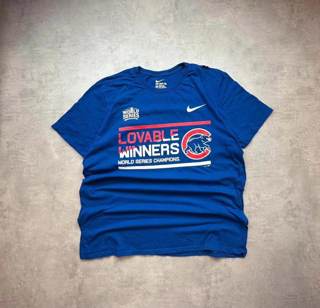 T-Shirt Nike Vintage Cubs World Series 2018 Bleu
