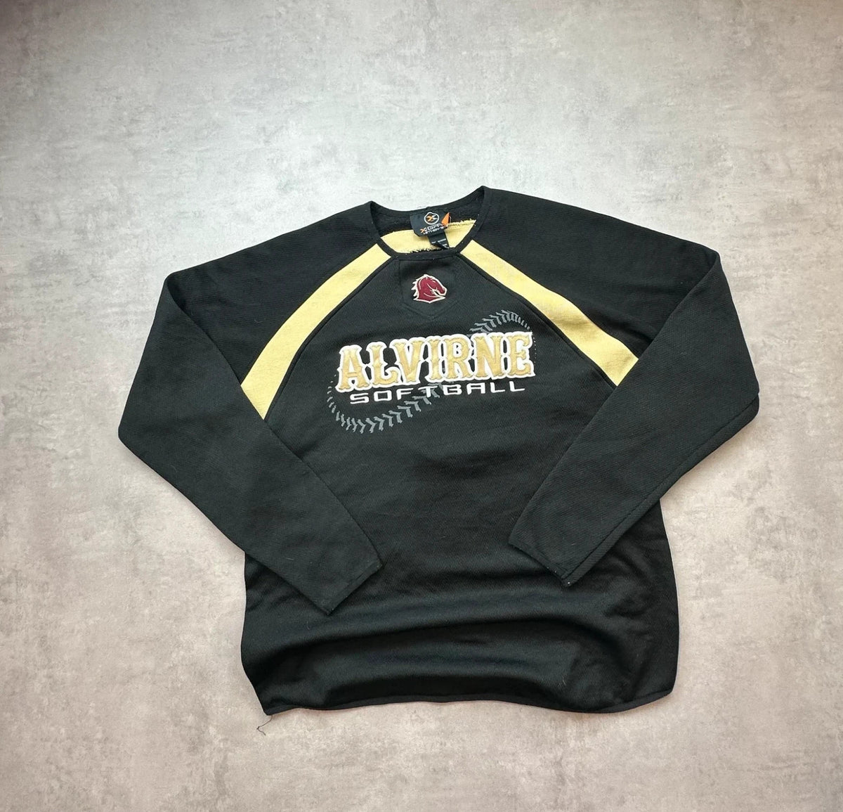 Maillot Softball Vintage Alvirne Noir & Jaune