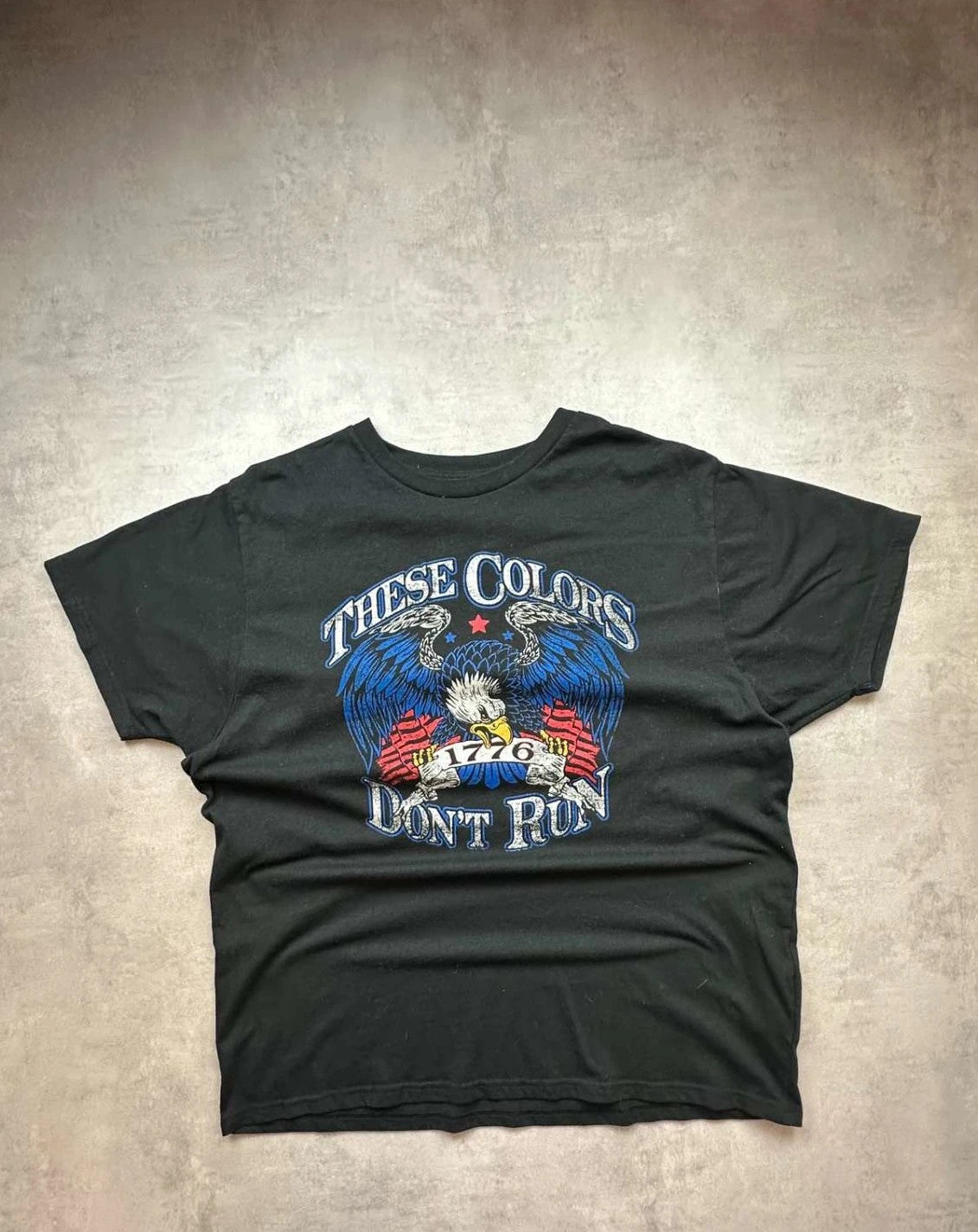 Tee-shirt Vintage These Colors Don't Run 1776 Eagle Noir