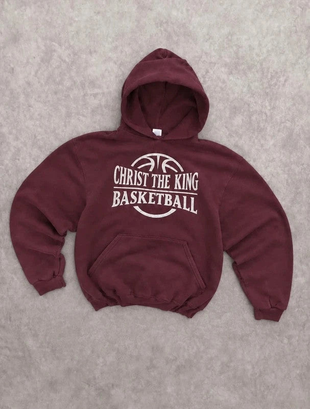 Sweat Vintage Christ The King Basketball – Bordeaux