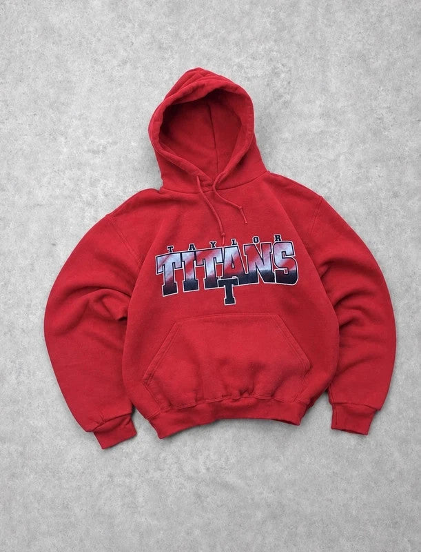 Hoodie Vintage Taylor Titans College USA Rouge