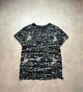 Tee-shirt Vintage Effet Marbre Noir Gris Poche Zippée