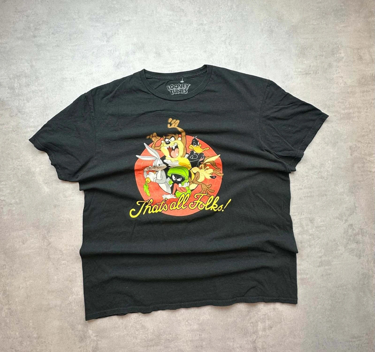 T-Shirt Looney Tunes Vintage “That’s All Folks!” Noir