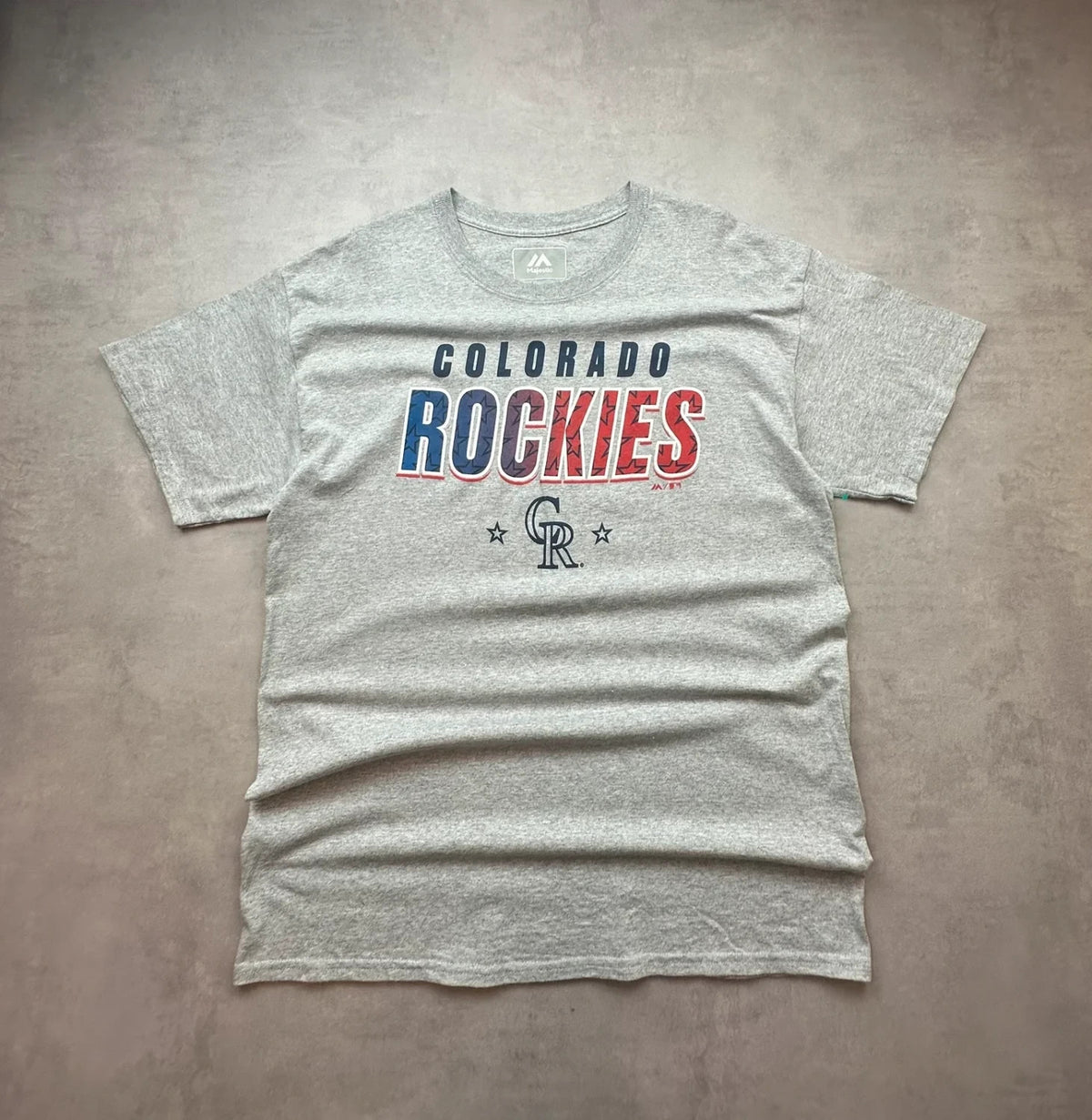 Tee-shirt MLB Vintage Colorado Rockies Majestic Gris