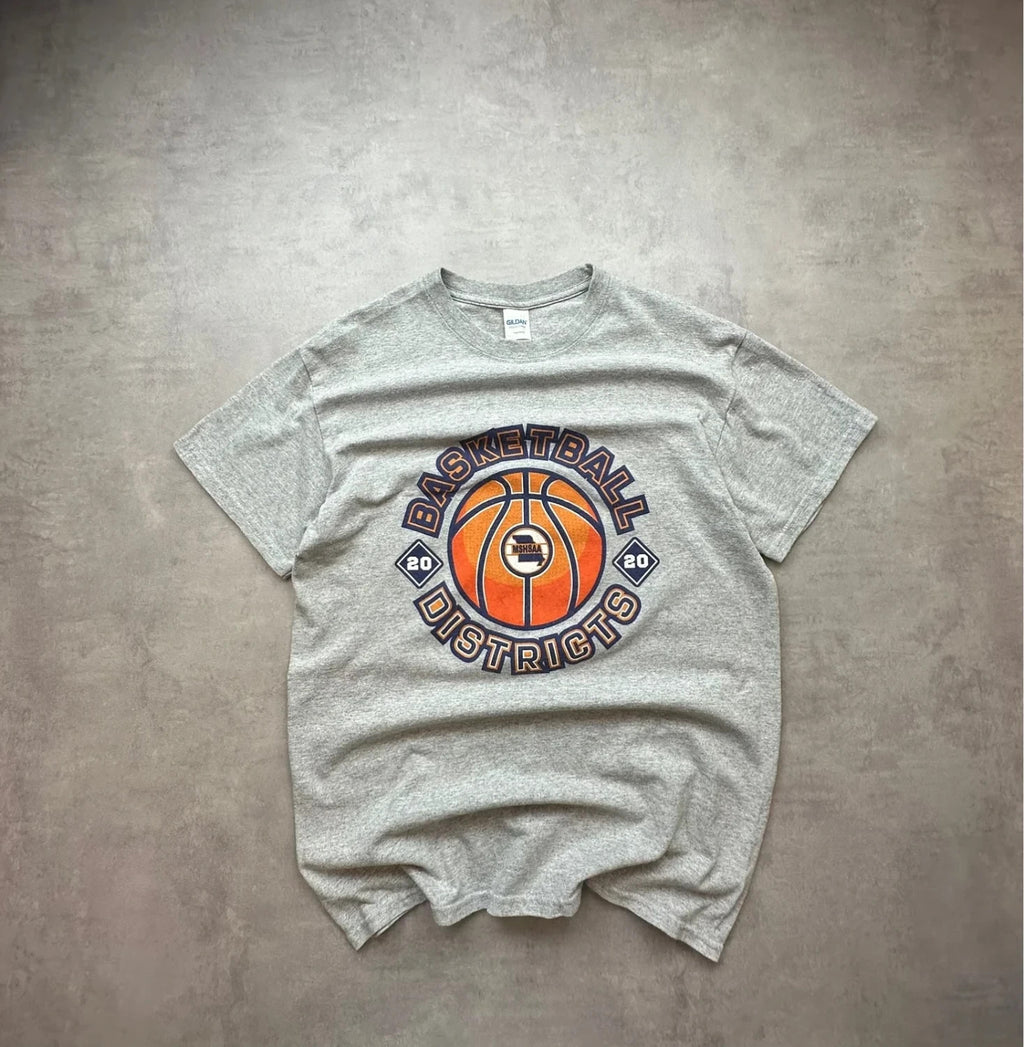 T-Shirt Vintage Basketball Districts MSHSAA 2020 – Gris