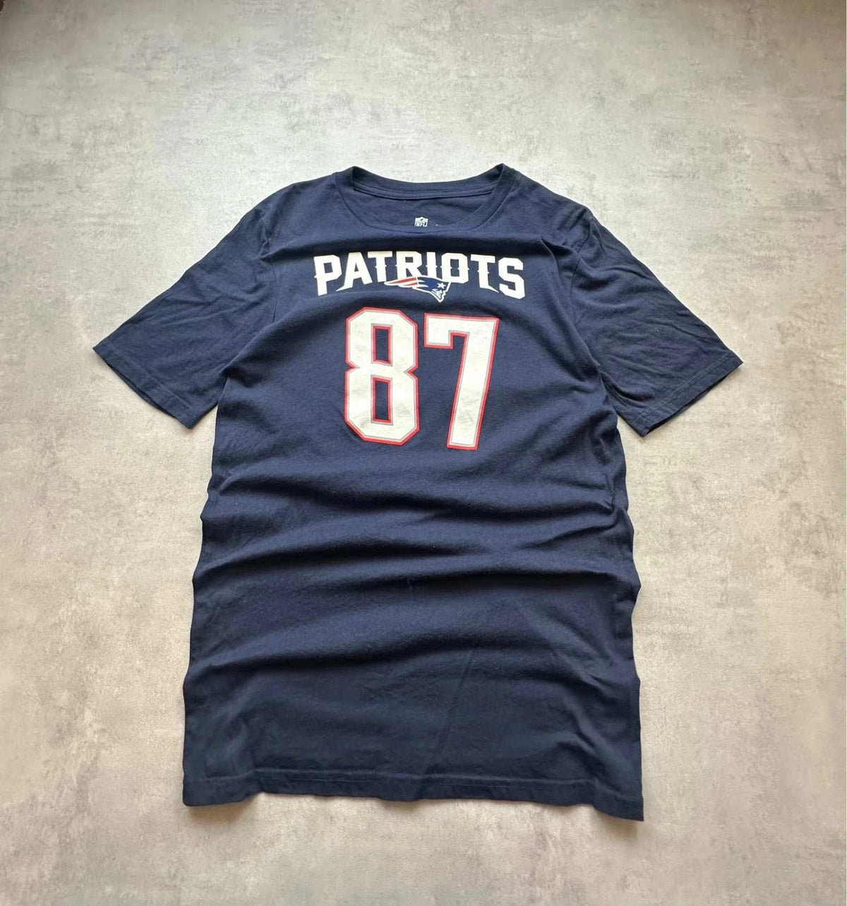 Tee-Shirt NFL Rob Gronkowski #87 New England Patriots Vintage – Navy