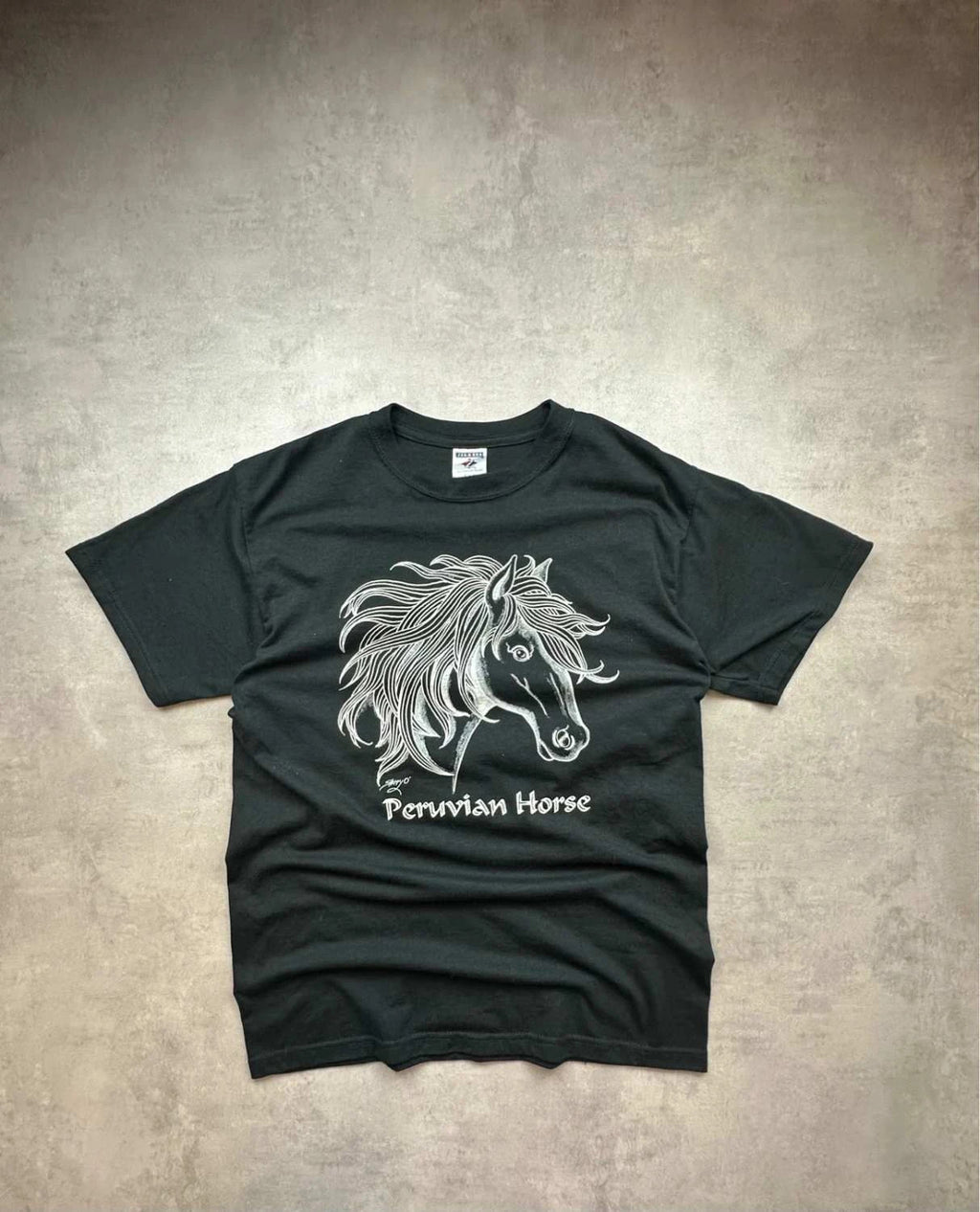 Tee Shirt Vintage Peruvian Horse Noir – Graphic Print Cheval Y2K 90s