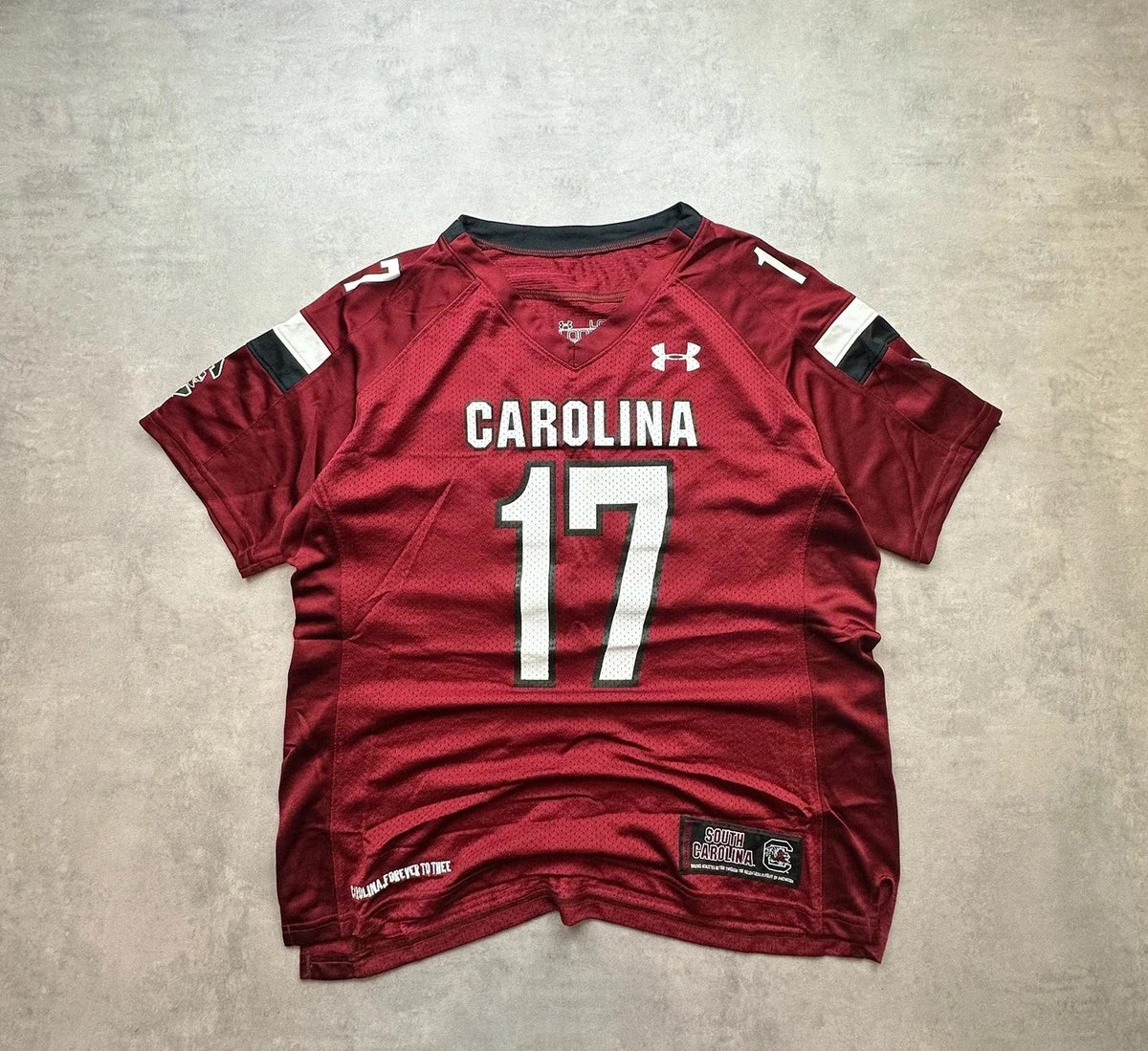 Maillot Under Armour Vintage South Carolina #17 Bordeaux