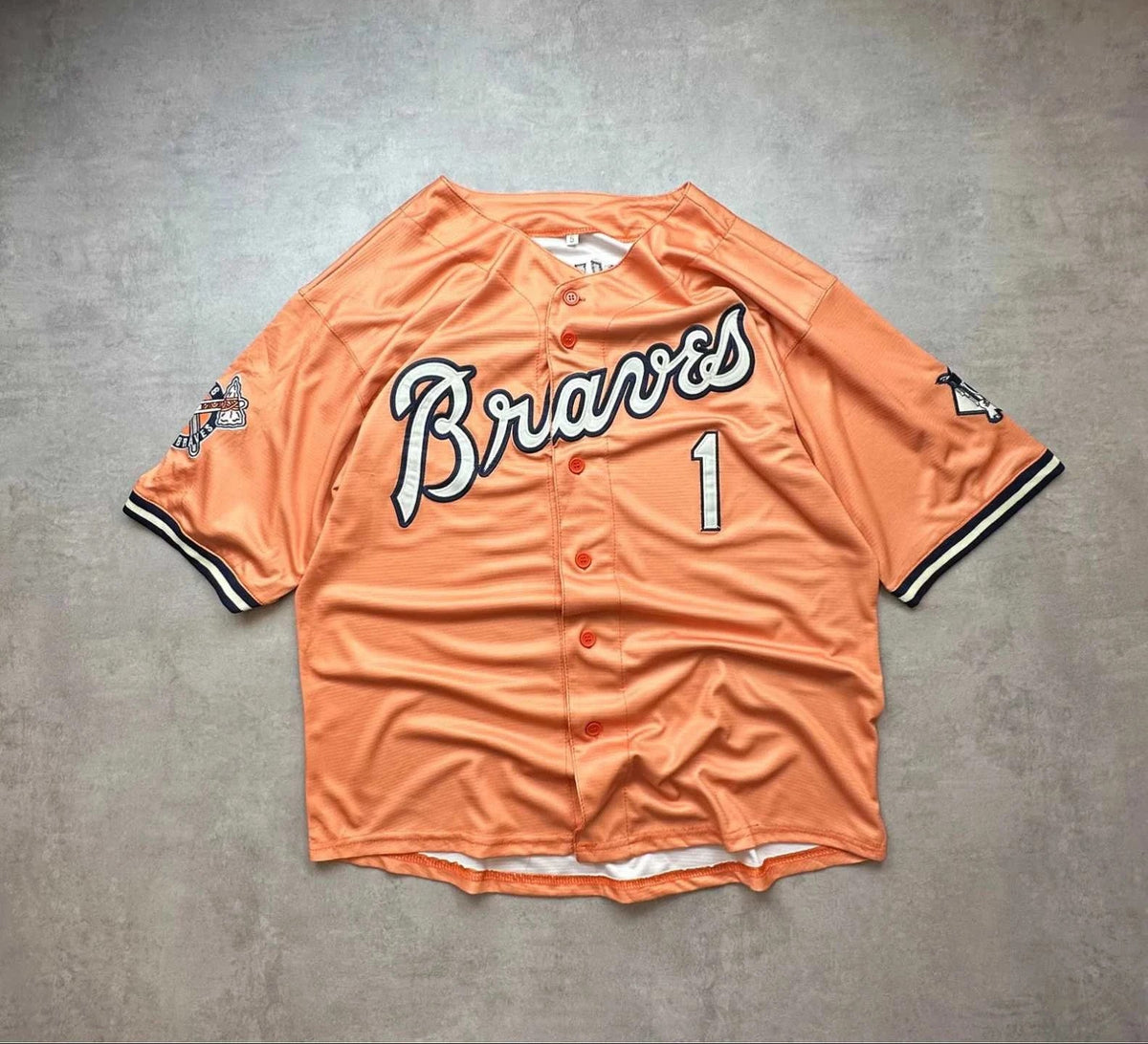 Maillot Vintage Atlanta Braves MLB Daddy’s Girl #1 – Corail