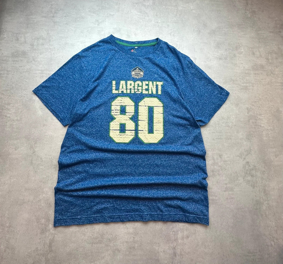 Tee-shirt NFL Vintage Seattle Seahawks Steve Largent #80 Majestic Bleu