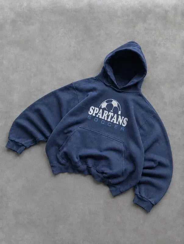 Sweat Vintage Spartans Soccer – Bleu Marine