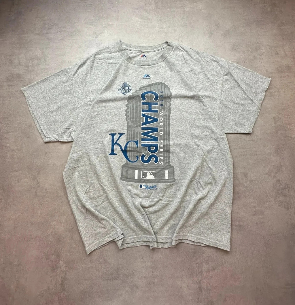 Tee Shirt MLB Vintage Kansas City World Series Gris – Baseball USA