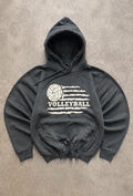 Sweat Hoodie Vintage Volleyball – Gris Anthracite Y2K