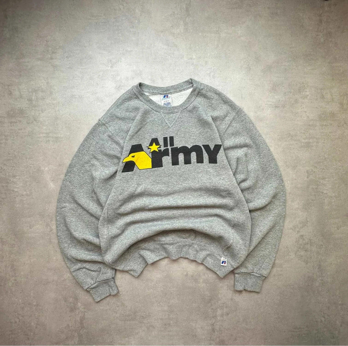 Sweat Russell Athletic Vintage All Army 90s – Gris