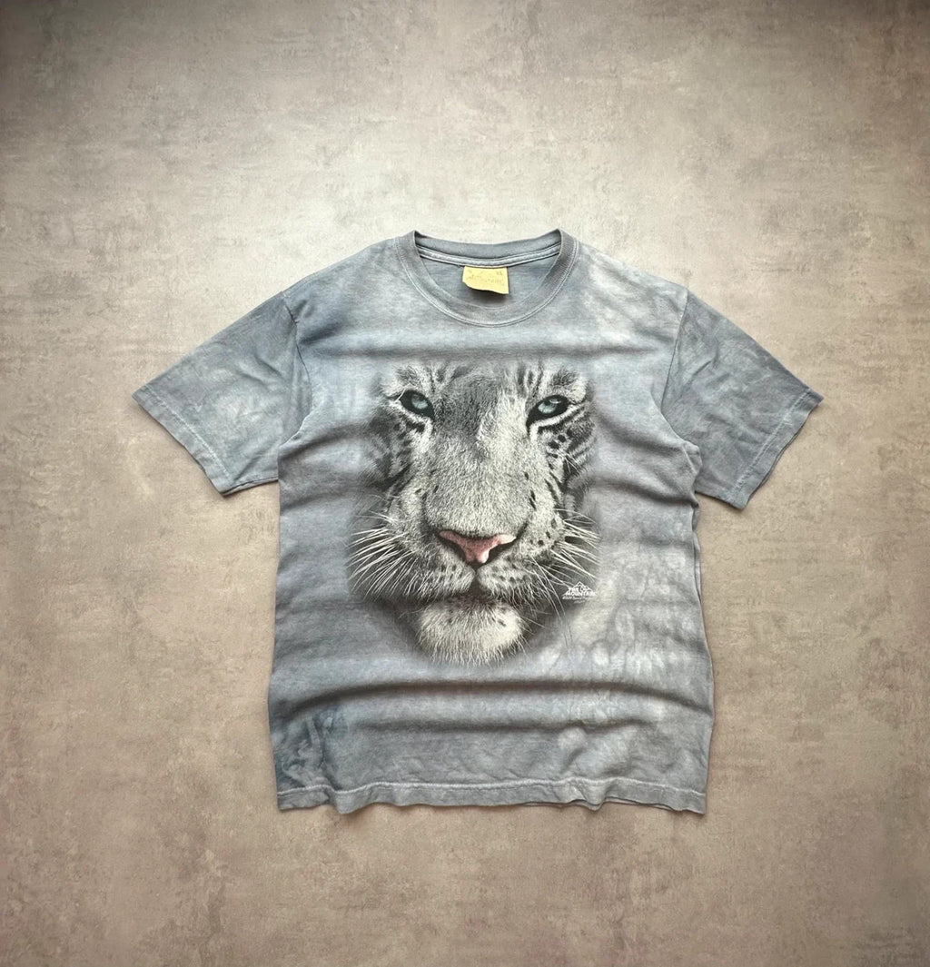 Tee-Shirt Vintage The Mountain Tiger Blanc Gris