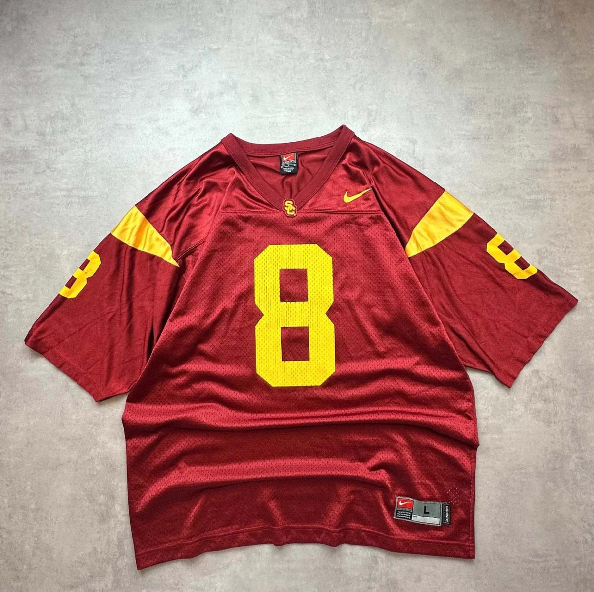 Nike USC Trojans #8 Vintage NCAA Football Jersey Rouge & Jaune
