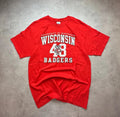 Tee Shirt Vintage Wisconsin Badgers #48 Rouge – Université USA