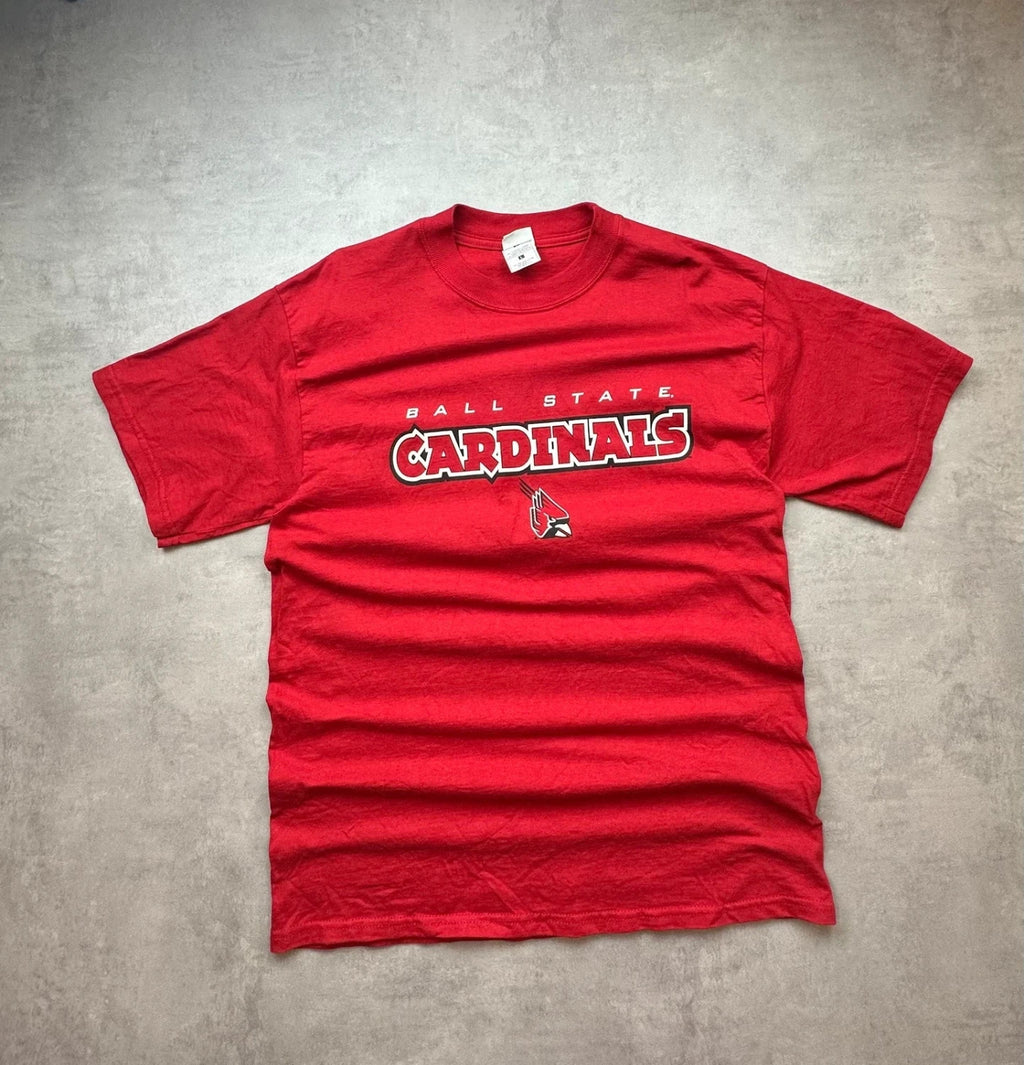 Tee-Shirt Vintage 90's Ball State Cardinals Rouge