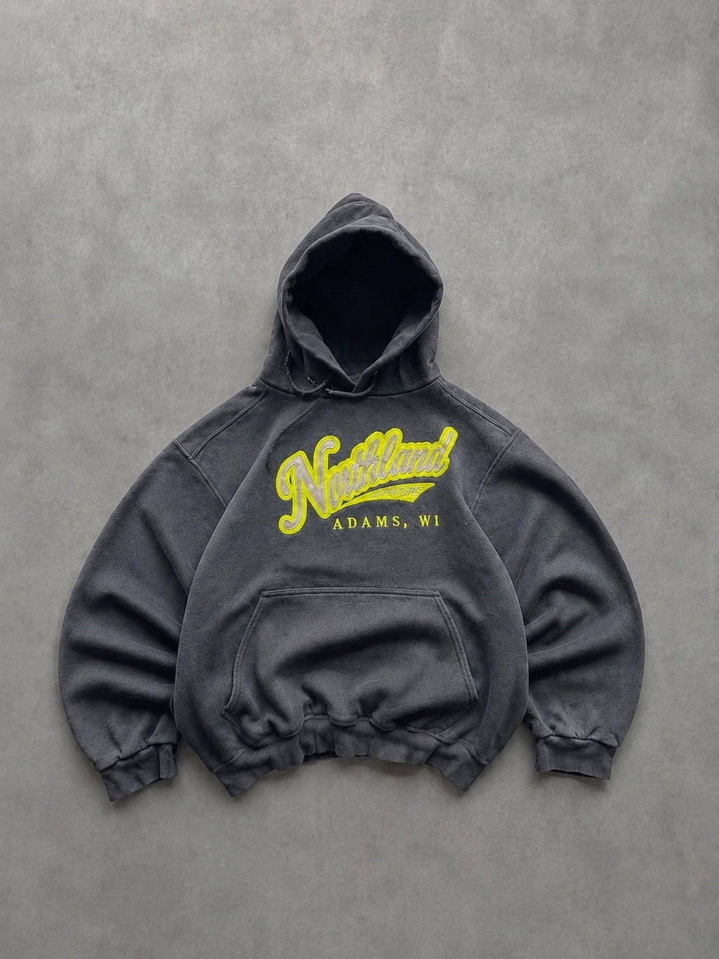Hoodie Vintage Northland Adams Wisconsin – Gris Foncé – Y2K USA